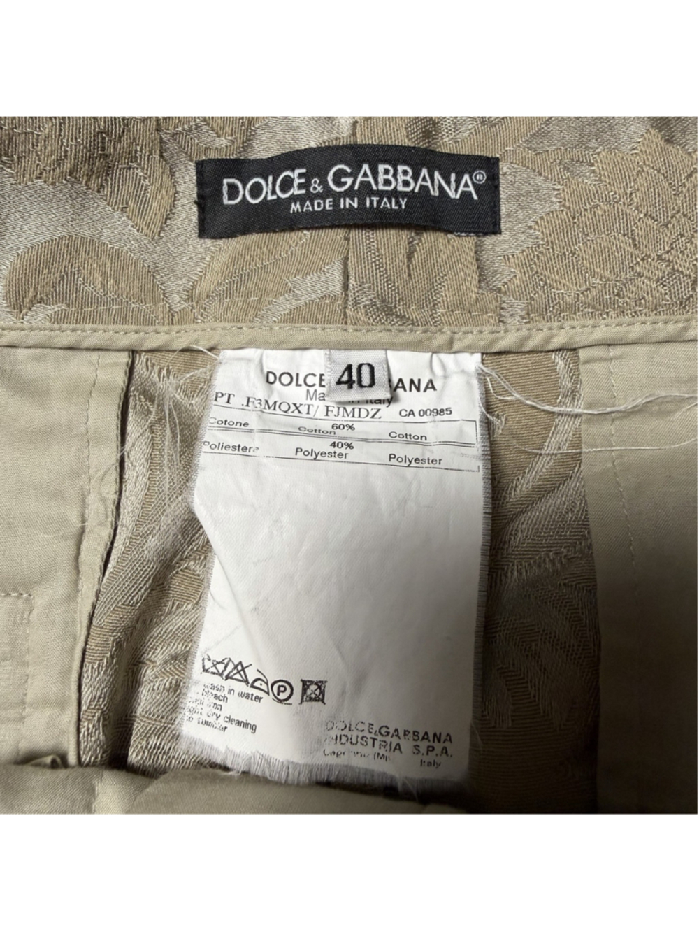 Dolce & Gabbana Womens Floral Jacquard Beige Tan Flare Pants Trousers 40/4 EUC - Picture 6 of 9